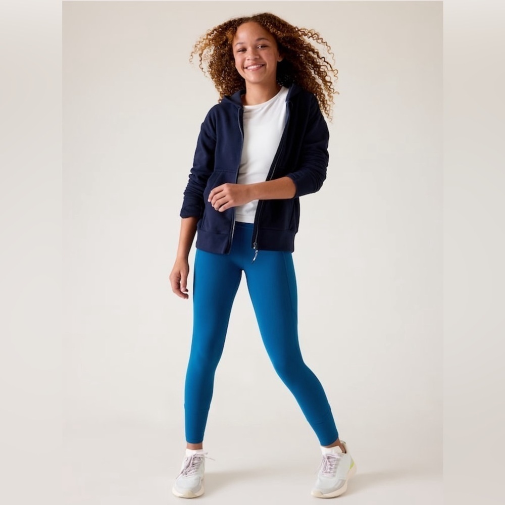 NWT Athleta Girl High Rise Stash Your Treasures Tight Dark Lapis Blue Sz M/8-10